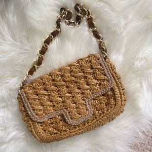 Women’s Woven Shoulder Handbag Yellow